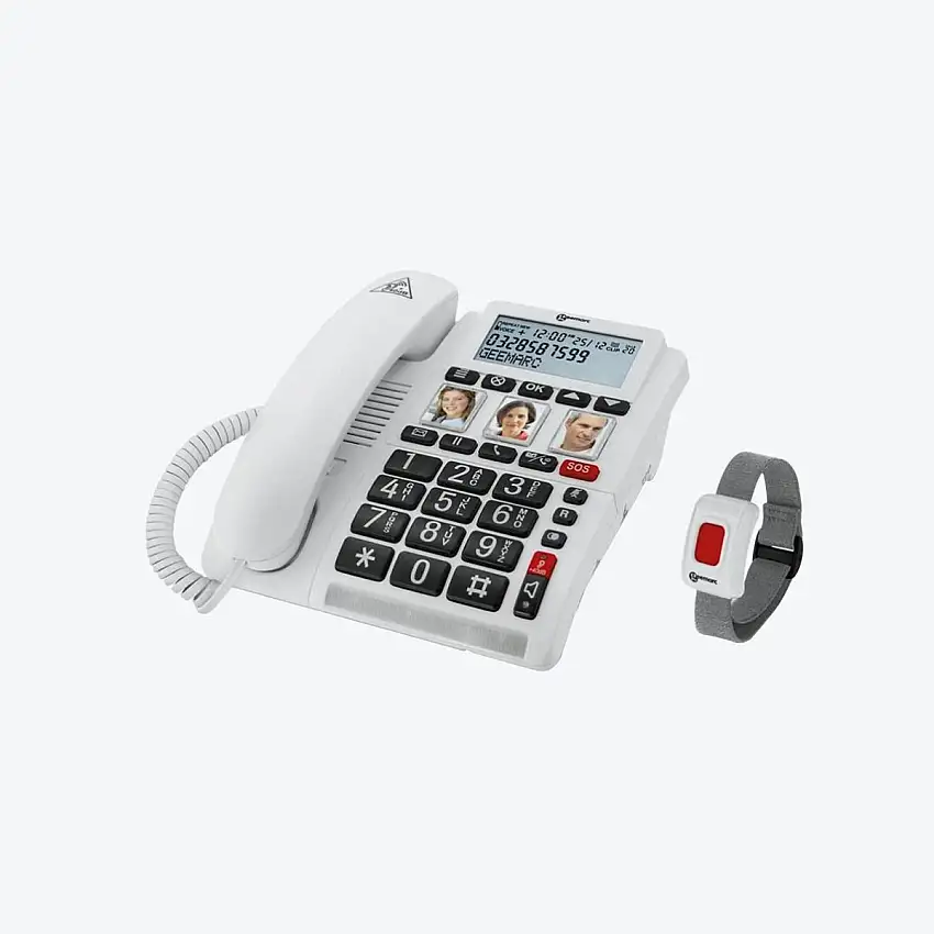 Téléphone filaire senior avec bracelet anti chute - CL610 - Geemarc