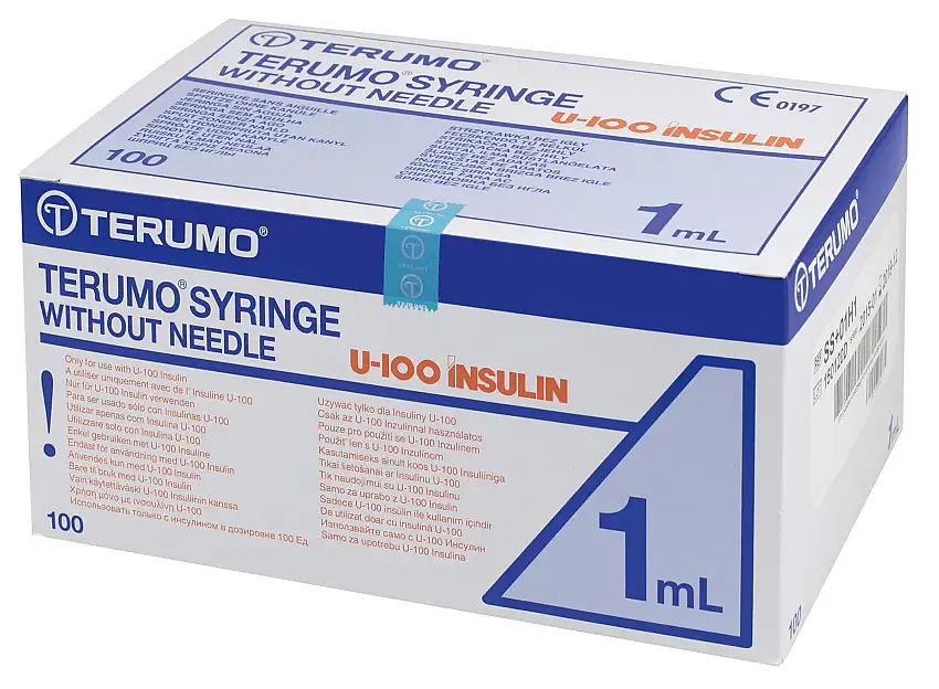 TERUMO Insulin Syringe 1ml 100U with 16X0.5mm Needle