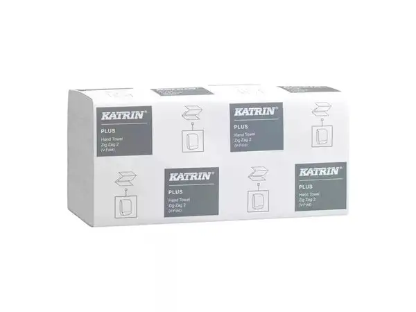 Katrin Plus V-Falz Falthandtücher Zick Zack, 200 Blatt 2-lagig