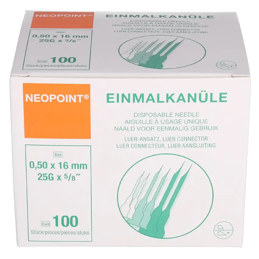 Neopoint Canules Neopoint taille spéciale G 25 x 5/8", orange