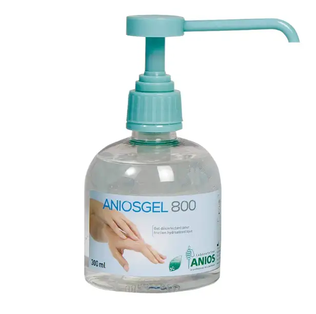 Gel hydroalcoolique peaux sensibles Aniosgel 800 - 300 ml avec pompe