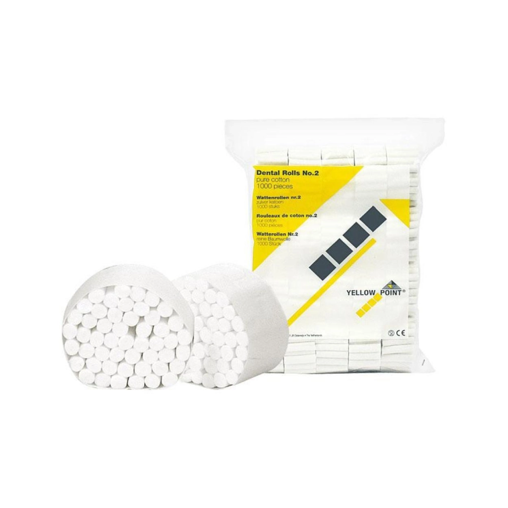 Yellow P. roul. de coton no.2 1000 pcs