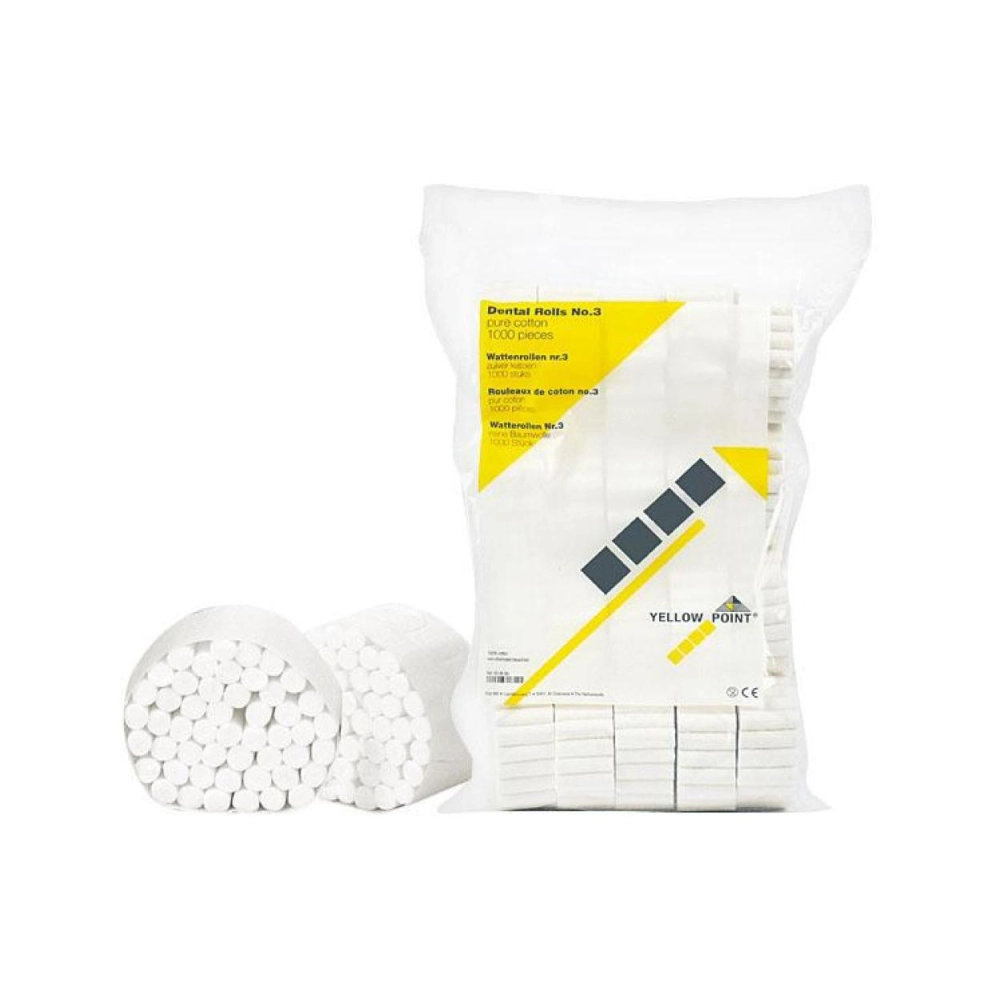 Yellow P. roul. de coton no.3 1000 pcs