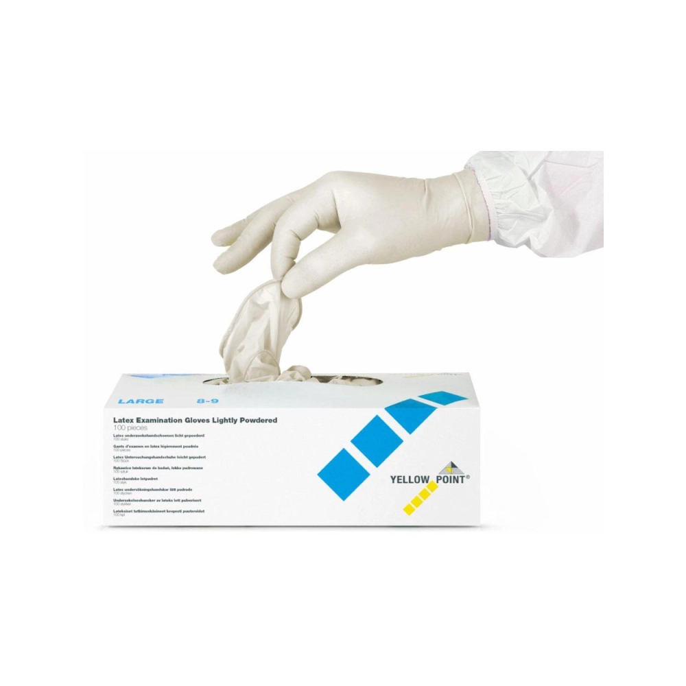 Y.P. latex légèrement poudrés large 100 pcs