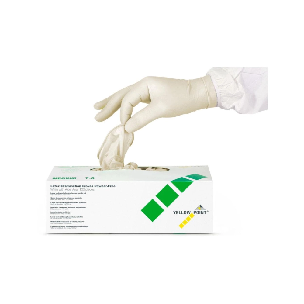 Y.P. latex non poudrés Aloë Vera blanc medium 100 pcs