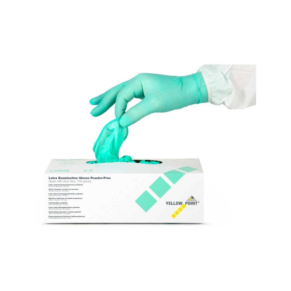 Y.P. latex non poudrés Aloë Vera vert large 100 pcs