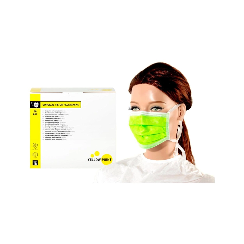 Y.P. masques Type IIR avec cordelettes lime 50 pcs