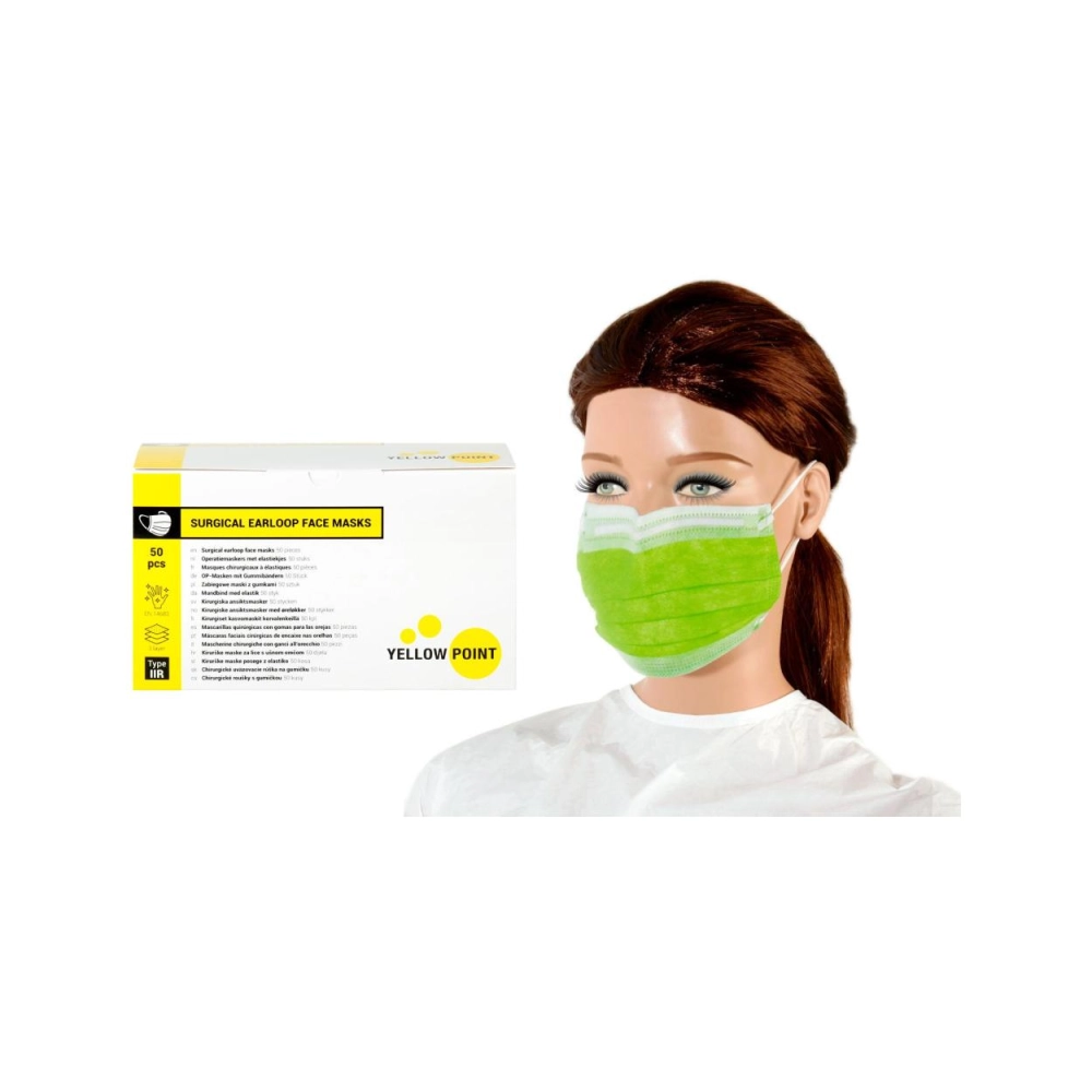 Y.P. masques Type IIR avec élastiques lime 50 pcs