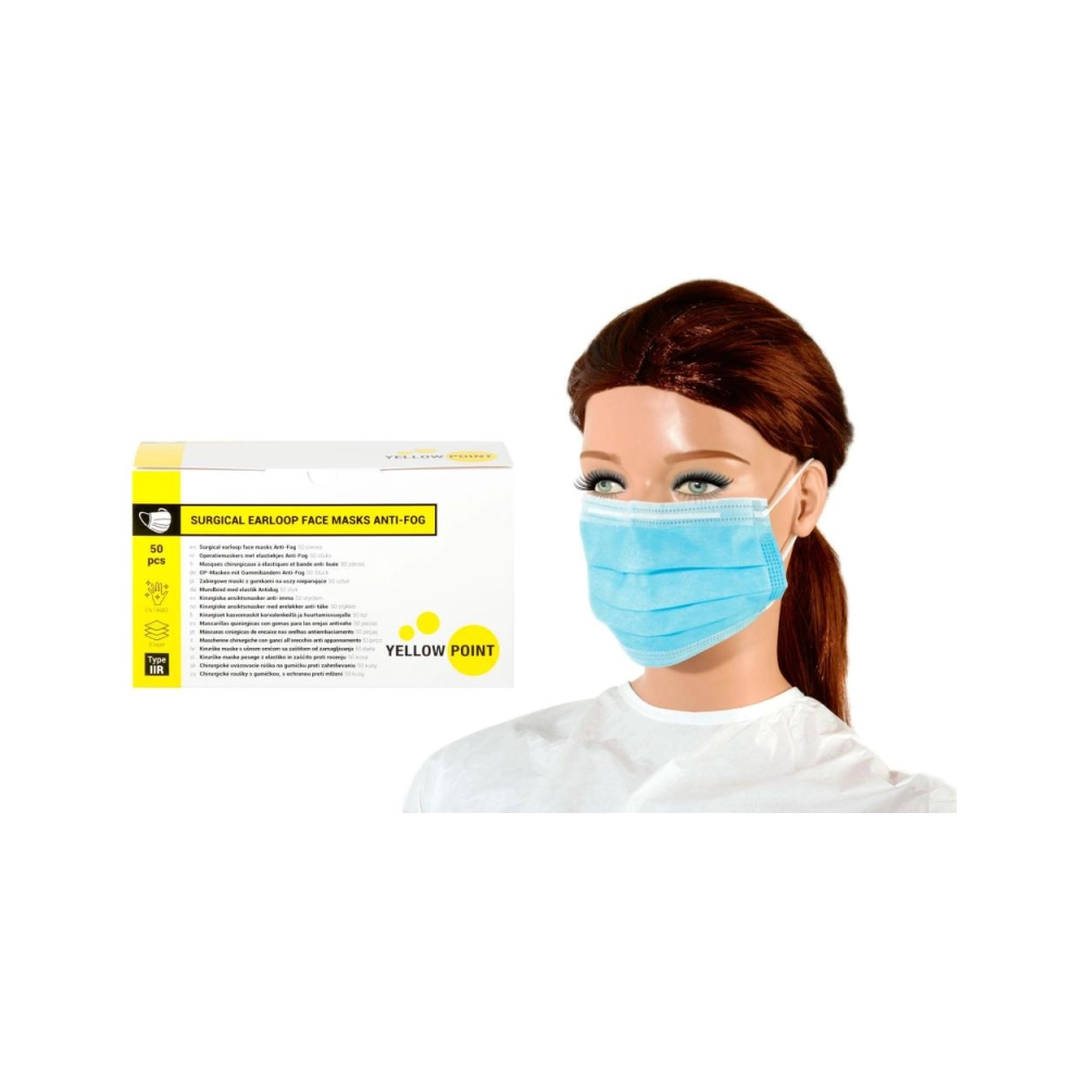 Y.P. masques Type IIR Anti-Fog avec élast. bleu 50 pcs