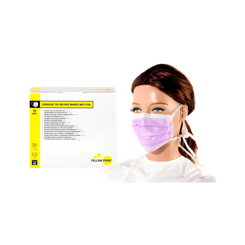 Y.P. masques Type IIR Anti-Fog avec cord. lavande 50 pcs