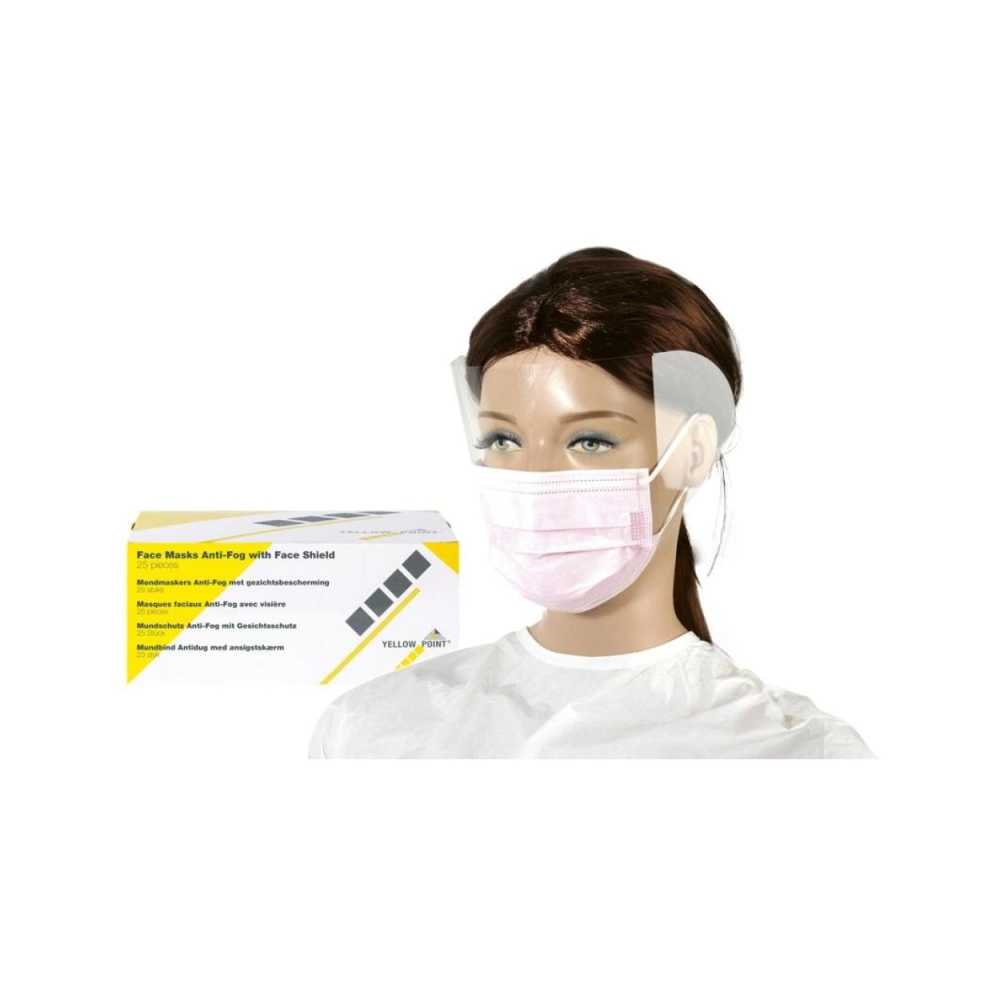 Y.P. masques Type IIR Anti-Fog + visière rose 25 pcs