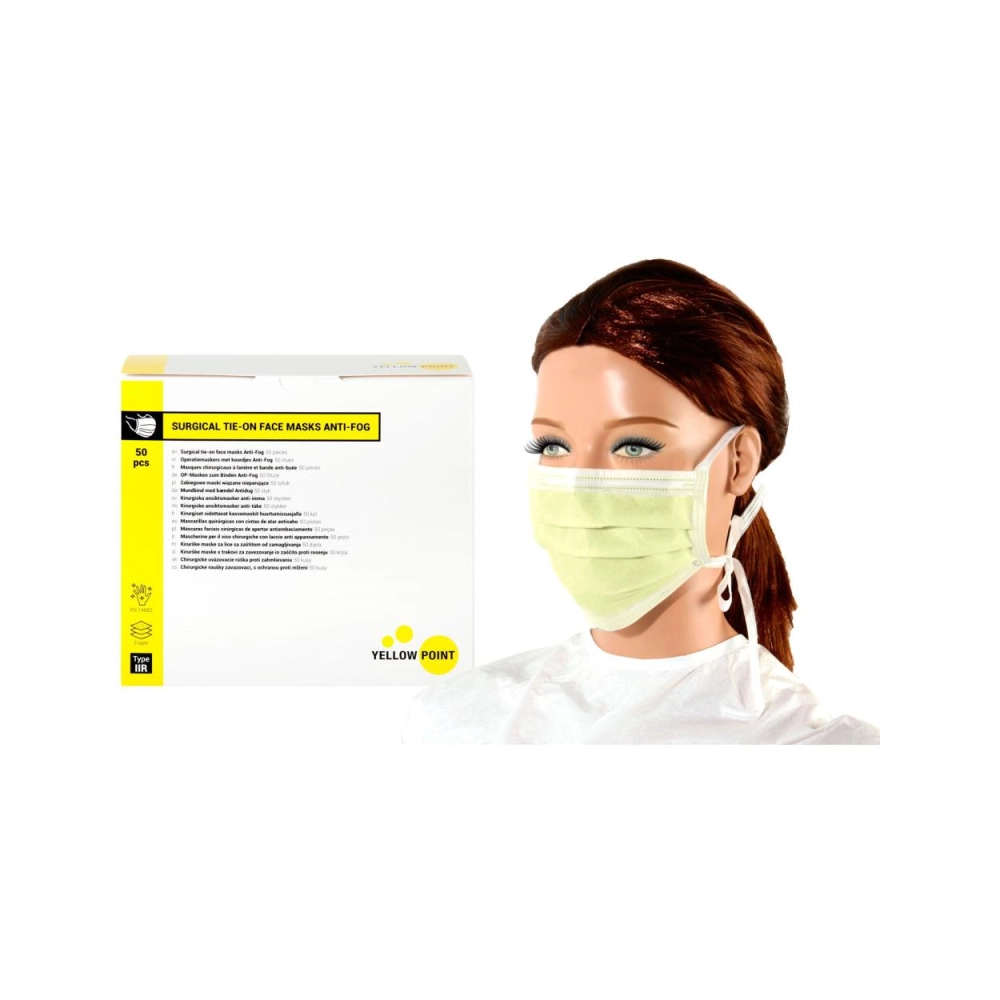 Y.P. masques Type IIR Anti-Fog avec cord. jaune 50 pcs