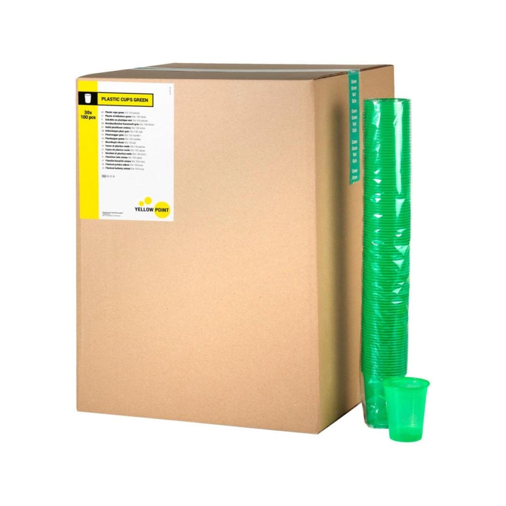 Yellow Point gobelets 180 cc vert 3000 pcs