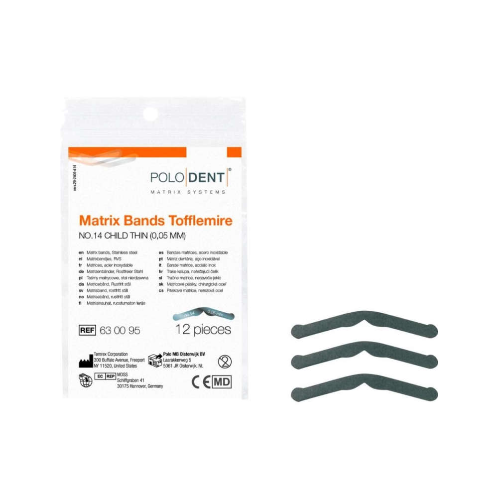 PoloDent Matrices no.14 Tofflemire fin 0,05 mm 12 pcs