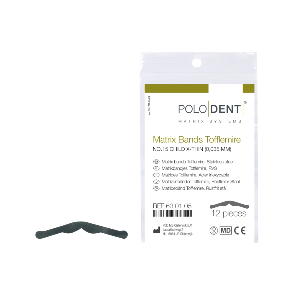 Produits Dentaires Matrices no.15 Tofflemire x-fin 0,035 mm 12 pcs