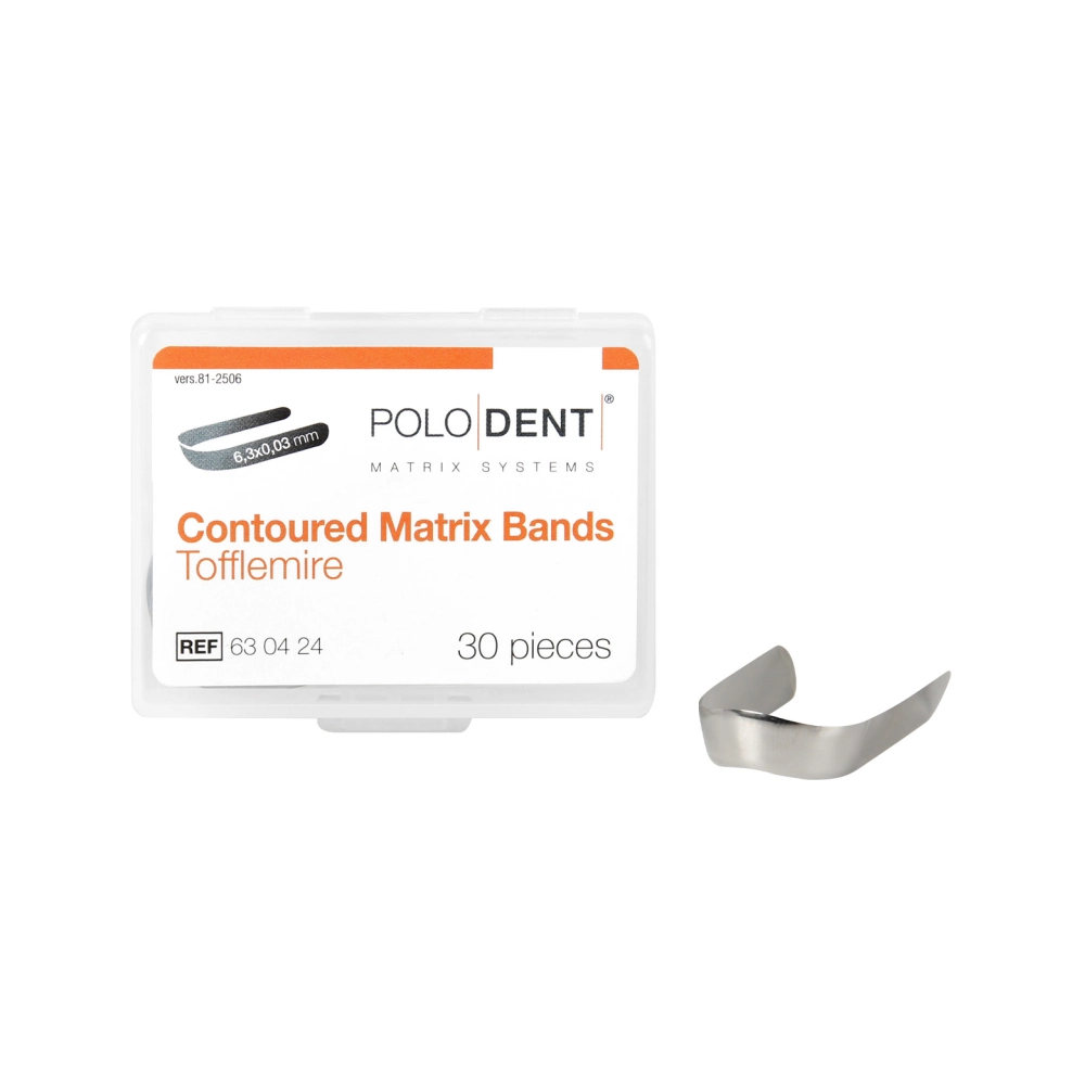 PoloDent Contoured matrices Tofflemire 6,3x0,03 mm 30 pcs