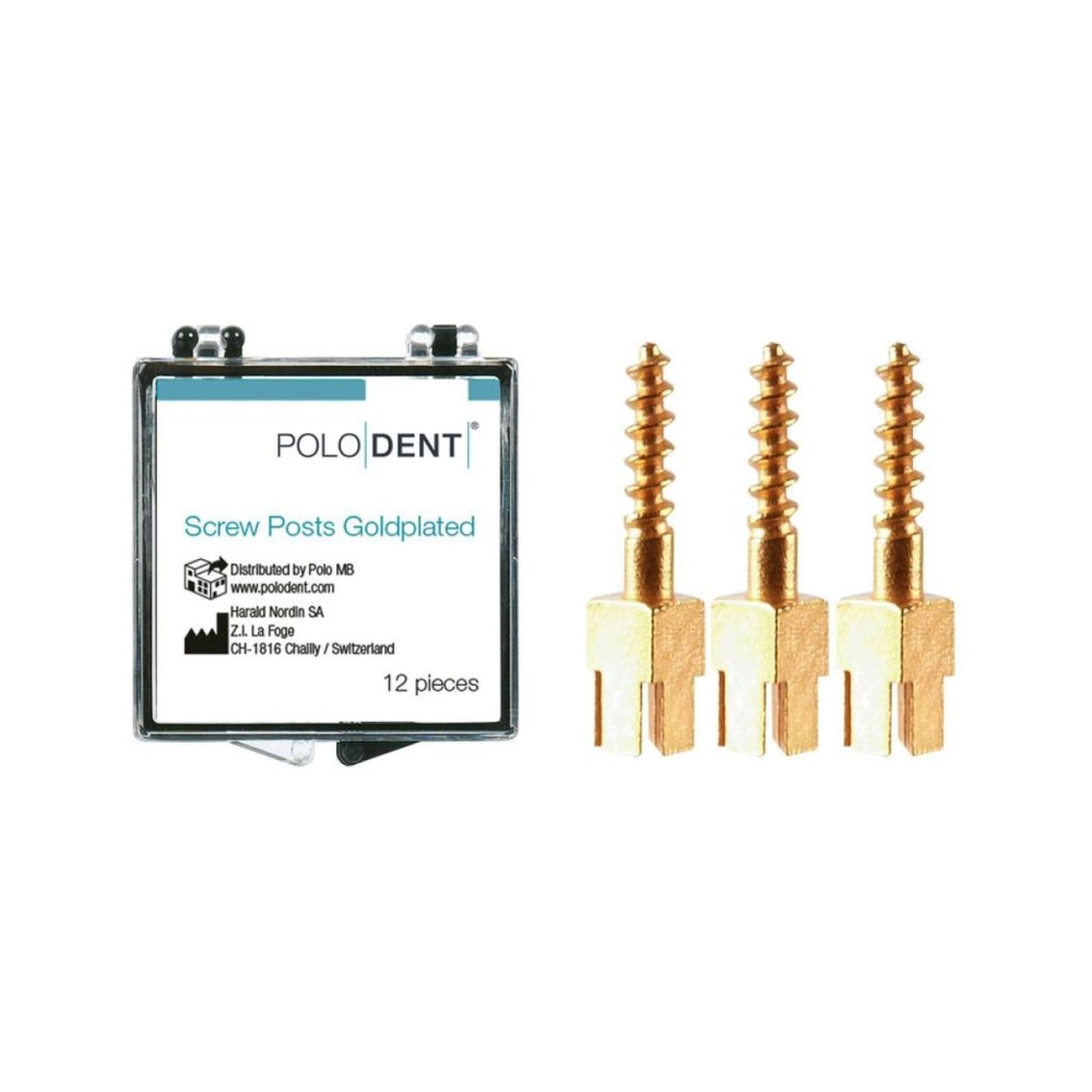 P.D. screw posts plaqués or S-1 12 pcs
