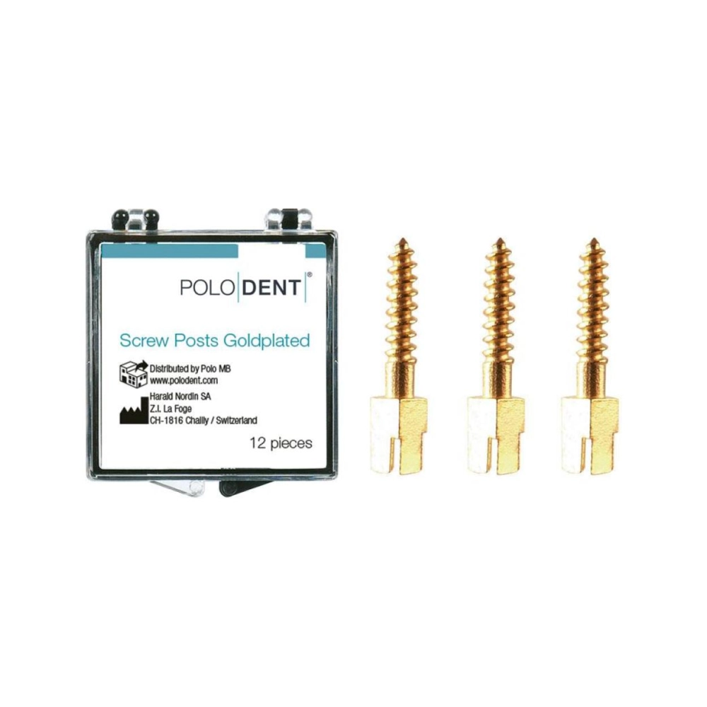 P.D. screw posts plaqués or M-3 12 pcs