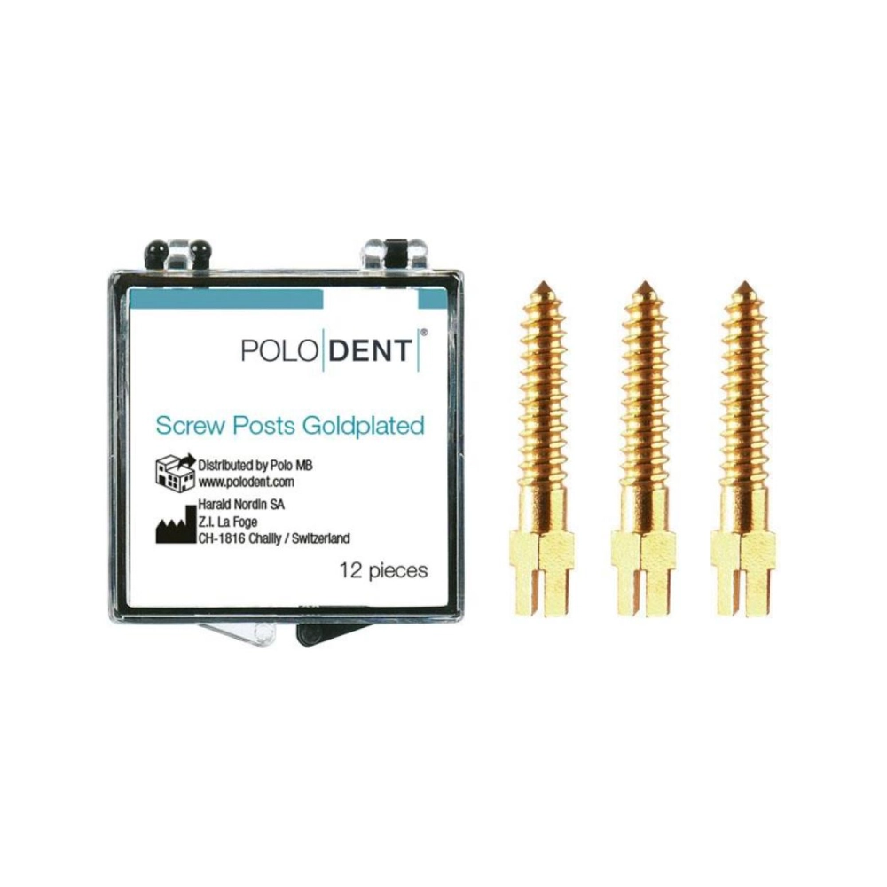 P.D. screw posts plaqués or L-6 12 pcs