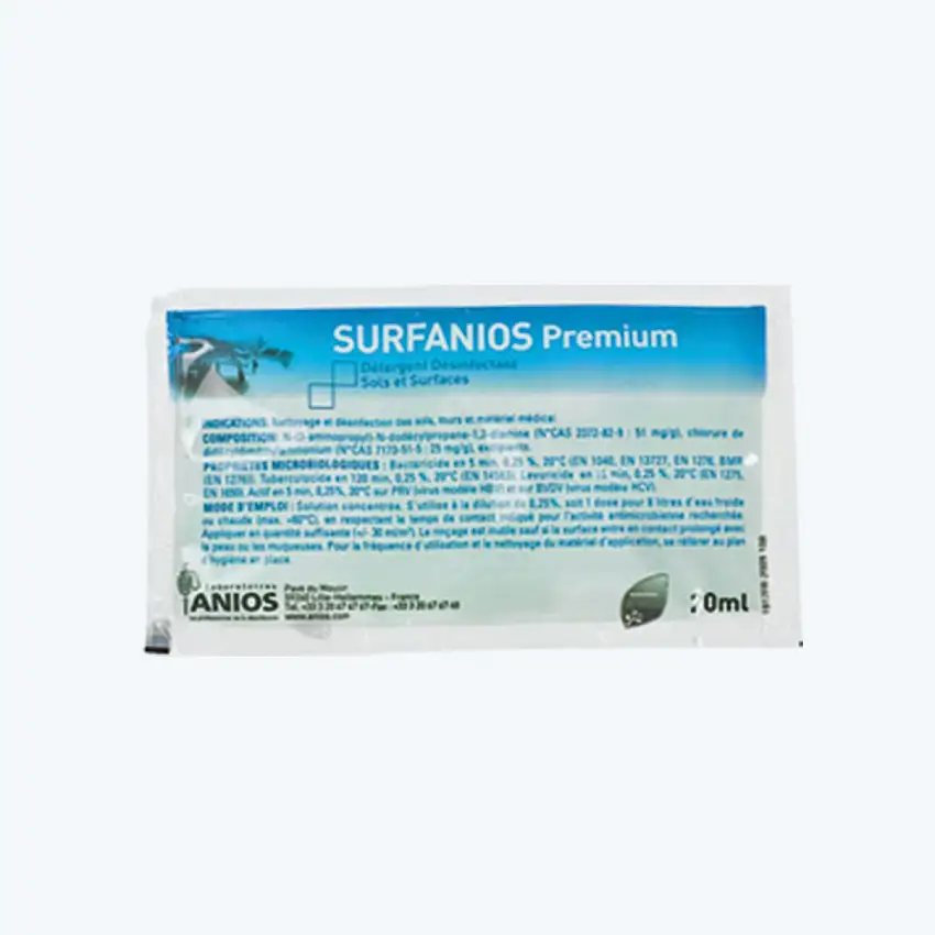 Désinfectant détergent - Surfanios Premium - 50 doses de 20 ml -  Anios