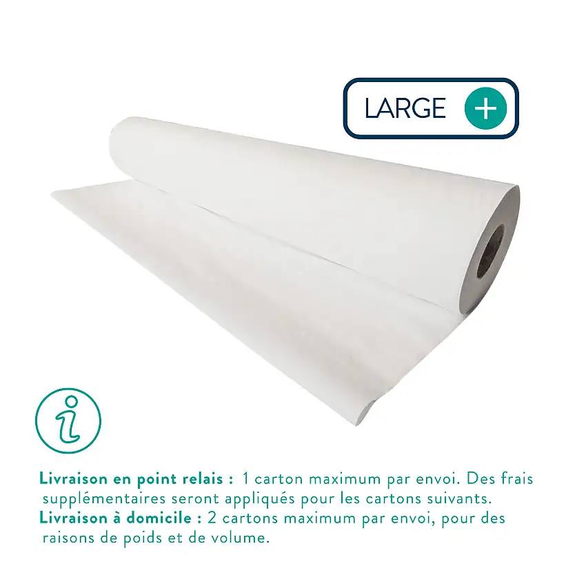 6 rolls of large, smooth white examination sheets - 142 sizes - 60 x 38 cm