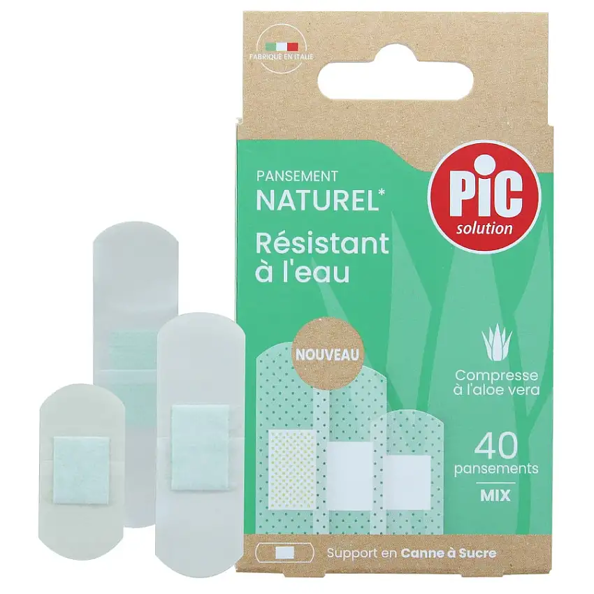 Pansement naturel canne à sucre à aloe vera Mix (boite de 40)