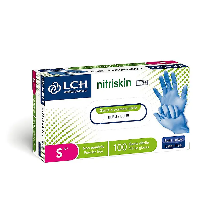Gants Nitriskin Free en nitrile non poudrés - Bleu - Premium - S
