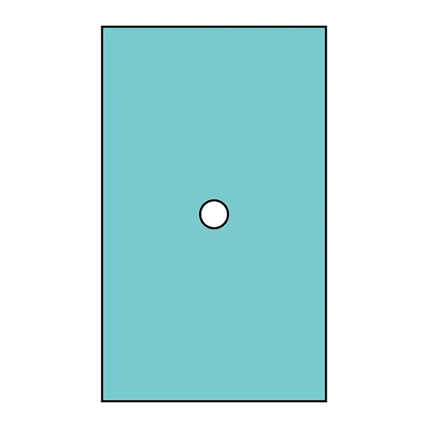 Fenestrated sterile fields - 2 formats - RAUCODRAPE - 75 x 45 cm / Centered window field - 6 cm