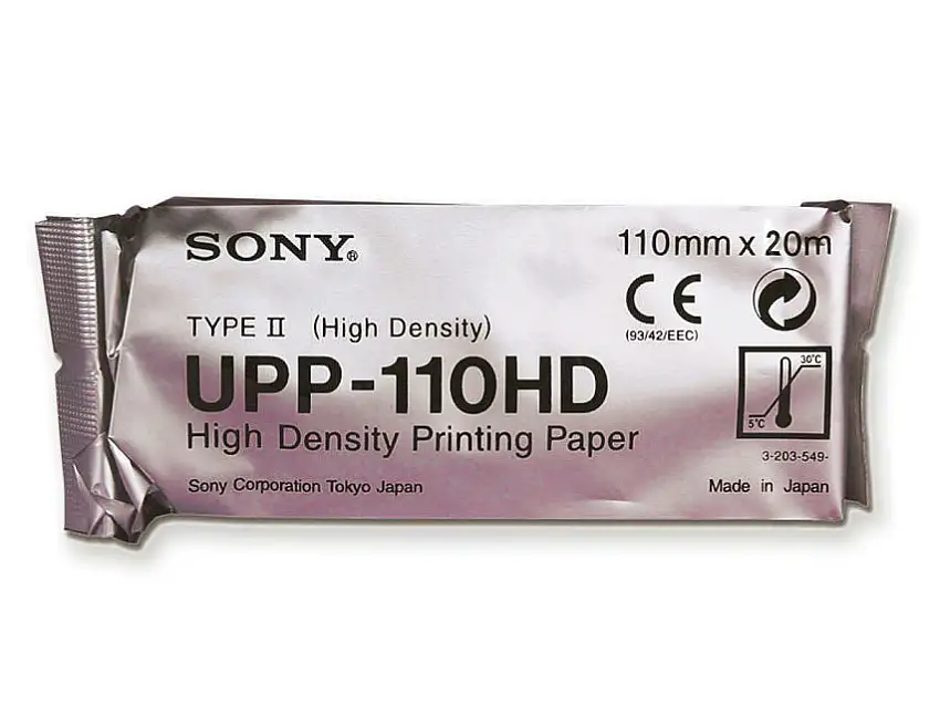 Papier thermique noir et blanc haute densité Sony UPP-110 HD 110mmx20m - Boîte de 10