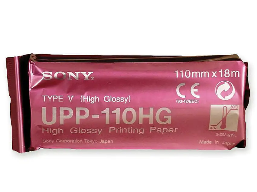 Papier thermique noir et blanc brillant Sony UPP-110 HG 110 mmx18m-Boîte de 10