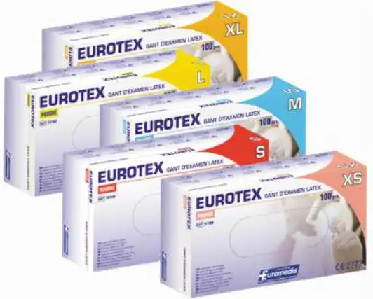 100 Gants latex Taille 9-10 non poudrés