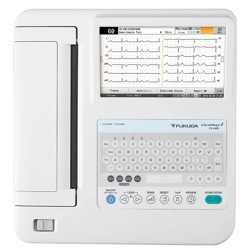 Electrocardiographe Fukuda Denshi FX 8400 Cardimax 4 - Kit complet