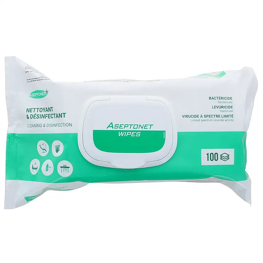 Lingettes épaisses nettoyantes désinfectantes Aseptonet