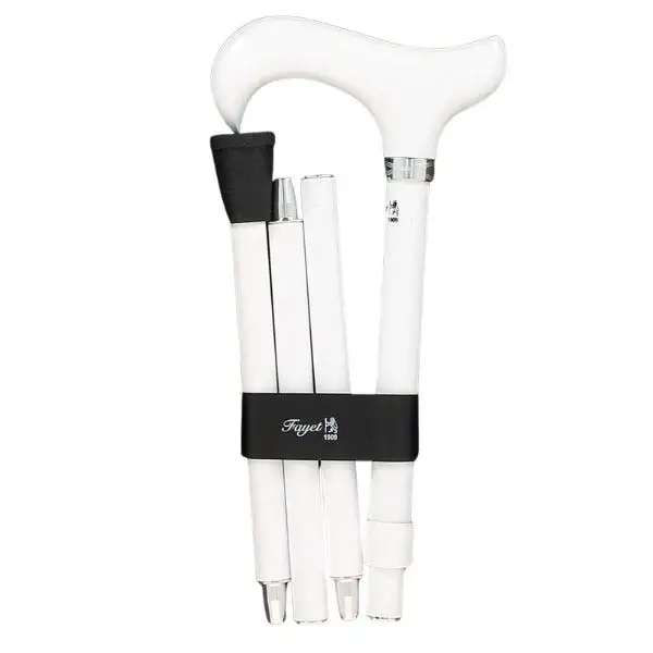 Canne pliante en aluminium blanche - Fayet