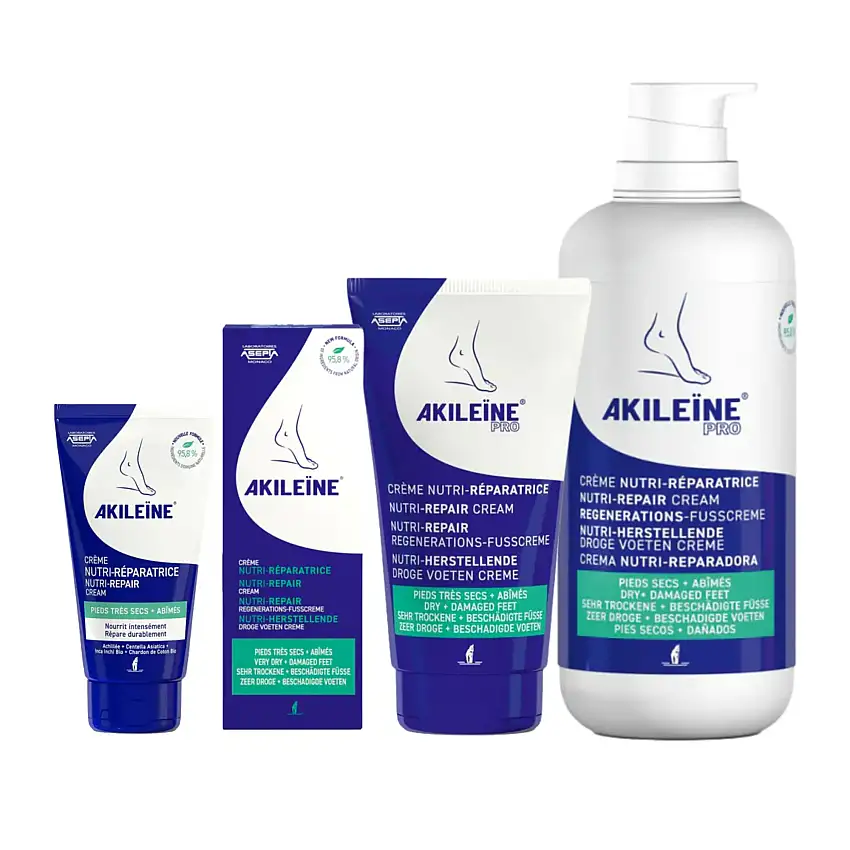 Crème nutri-réparatrice Pieds Secs - 4 contenances - Akileine - 75 ml