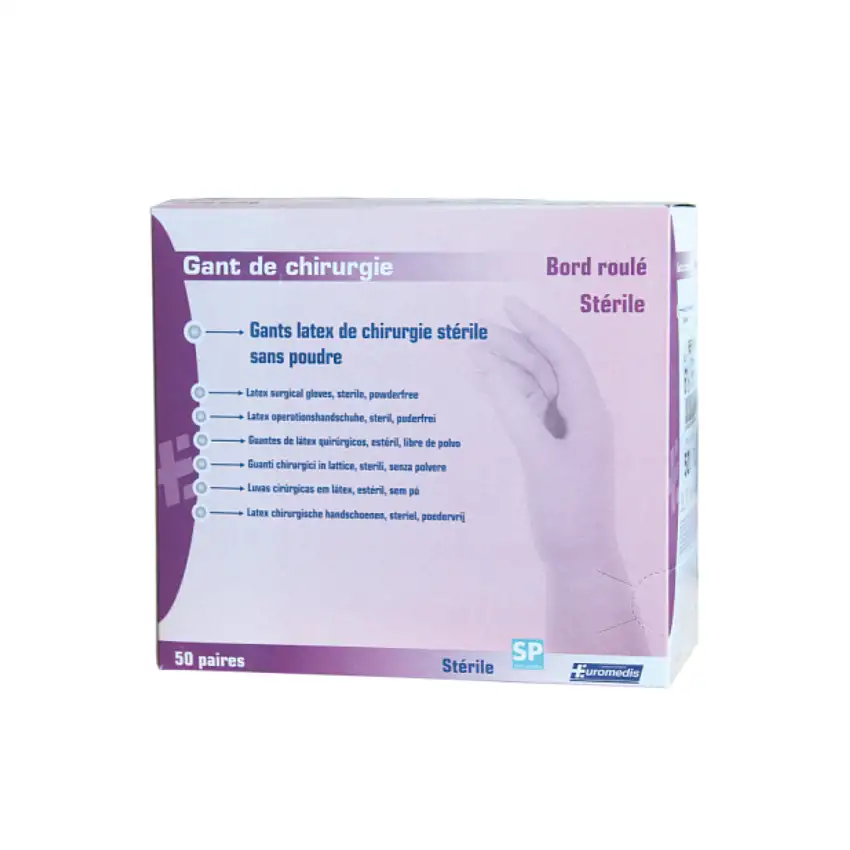 Sterile Surgical Gloves - Latex - Powder Free - Box of 50 pairs - 5 ½