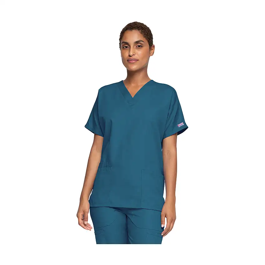 Guéthary - Medical tunic - V-neck - Short sleeves - Women - Cherokee - Color 1 - Duck Blue / XXS