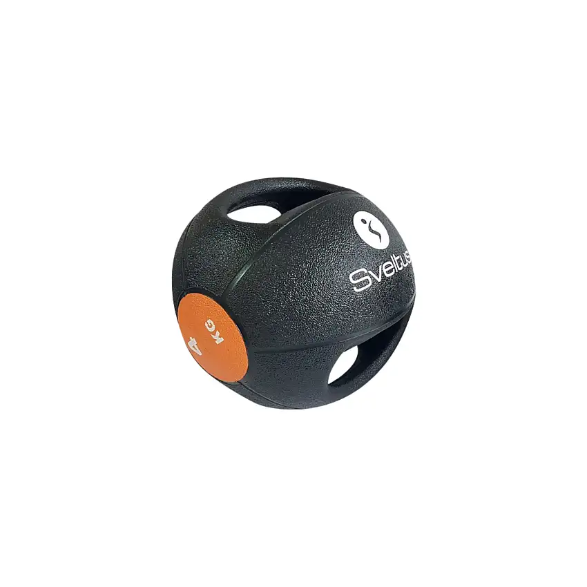 Rubber Medicine Ball with Handles - Ø 23/27 cm - Various Weights - Sveltus - 4 kg