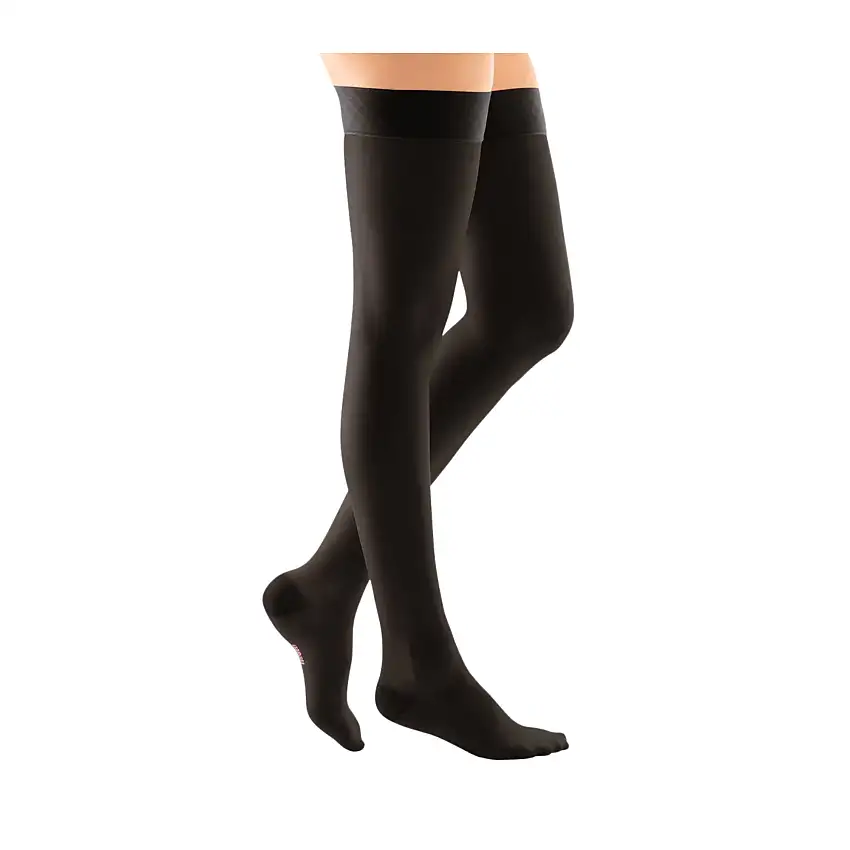 Microtec femme - compression médicale - pied fermé - plusieurs coloris et modèles - Medi France - Noir / Bas jarret - Long / S