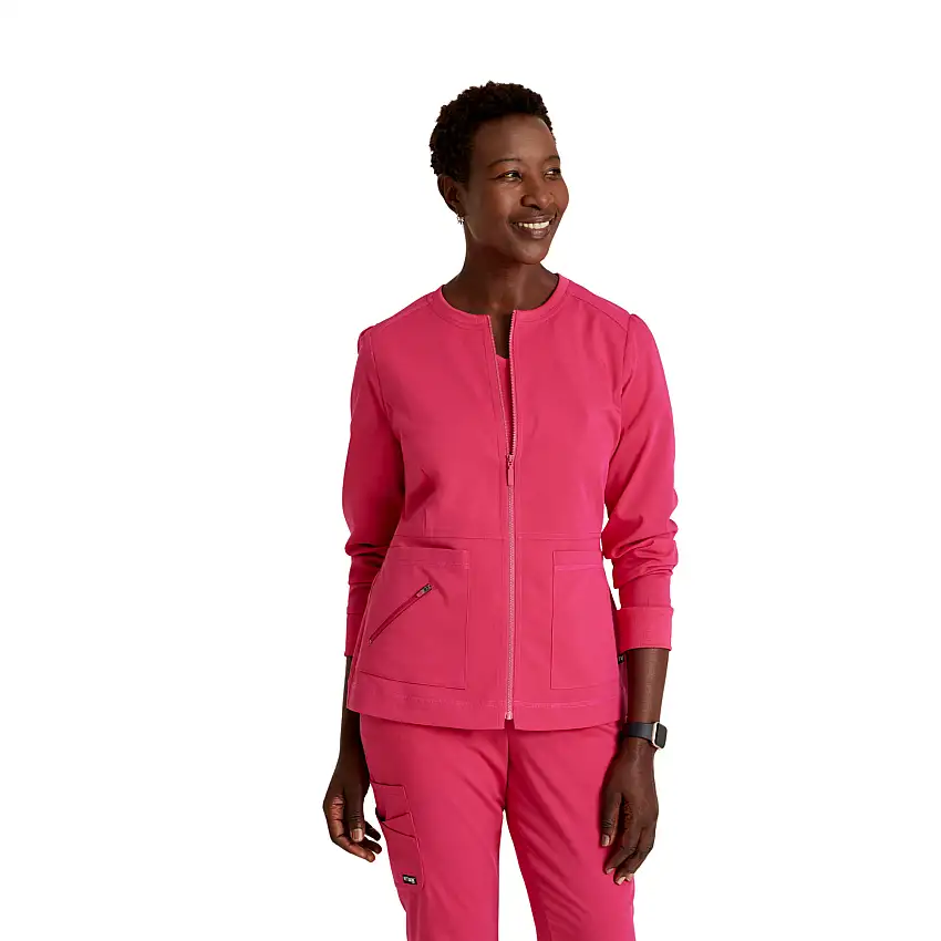 Millie - Women's Zip-Up Medical Jacket - Grey's Anatomy Stretch - Bright pink / XS