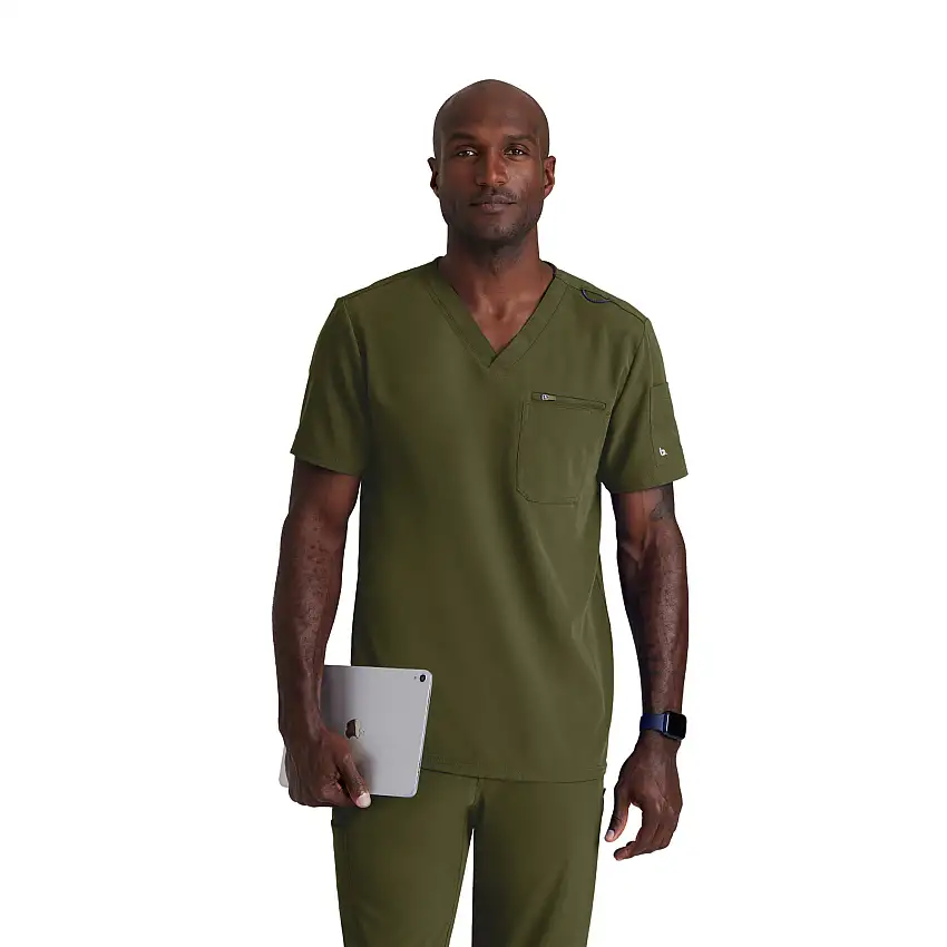 Geneva - V-Neck Tunic - Men - Barco Unify - Olive Green / XS