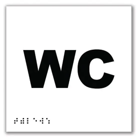 Signalétique braille en PVC WC