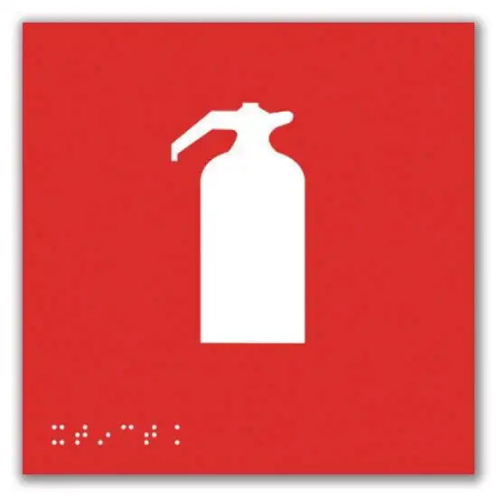 Signalétique braille en PVC Extincteur