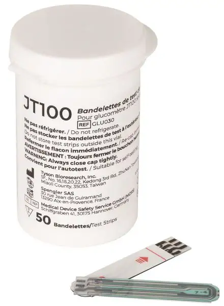 Bandelettes de glycémie pour lecteur JT100 Spengler