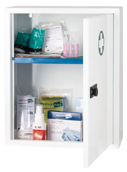 Armoire à pharmacie Medi Basic 1 porte garnie - serrure à code