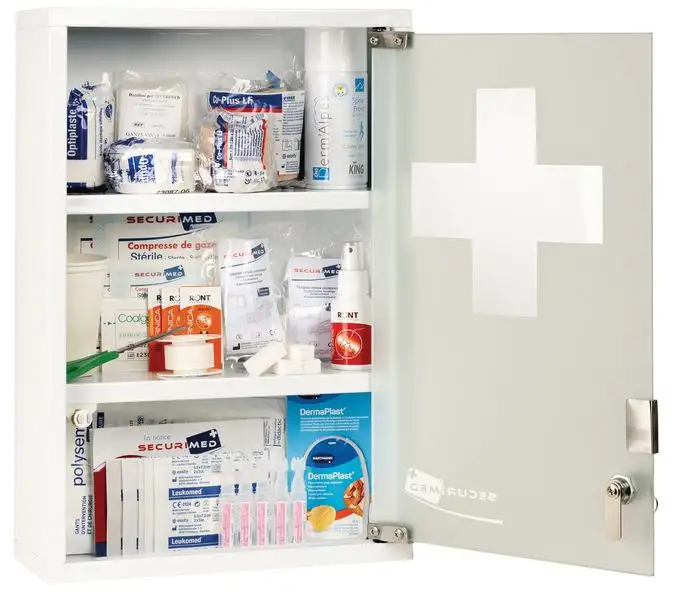 Armoire à pharmacie Fédération Football 1 porte vitrée - garnie