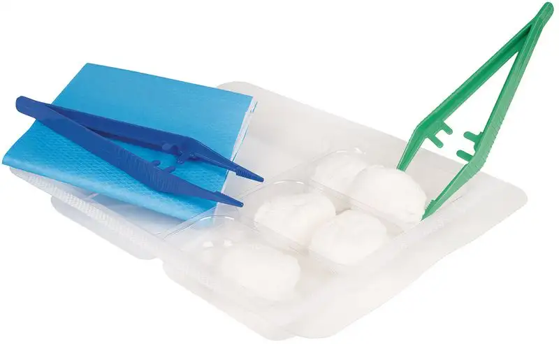 Set de soins stérile avec champ et tampons