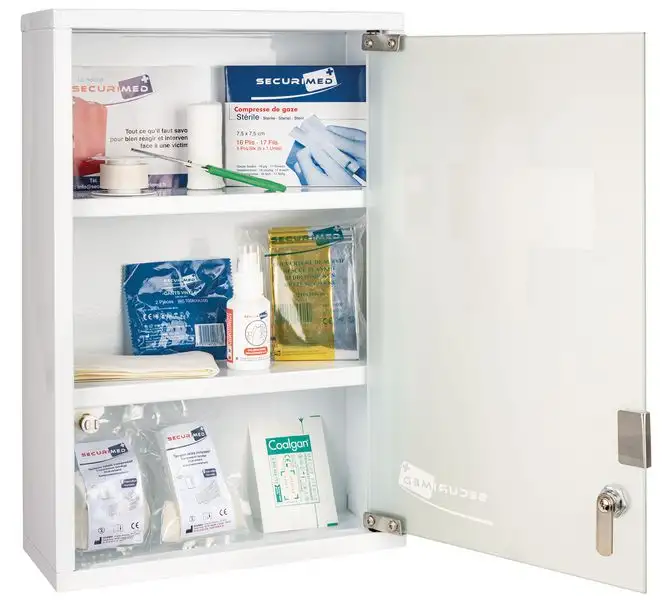 Armoire à pharmacie Fédération Surf 1 porte vitrée - garnie