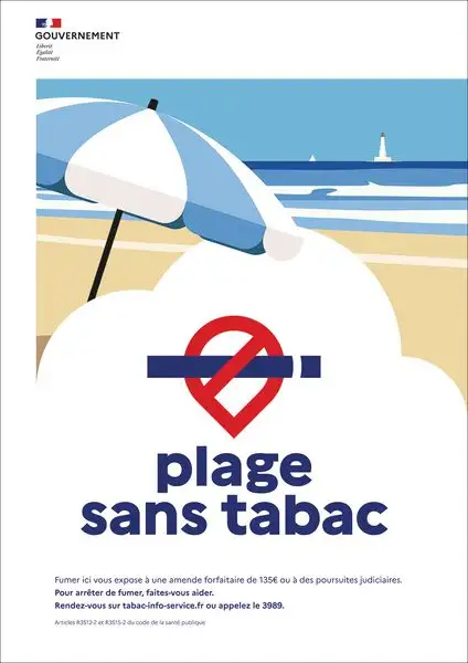 Panneau Espace Sans Tabac - Plage