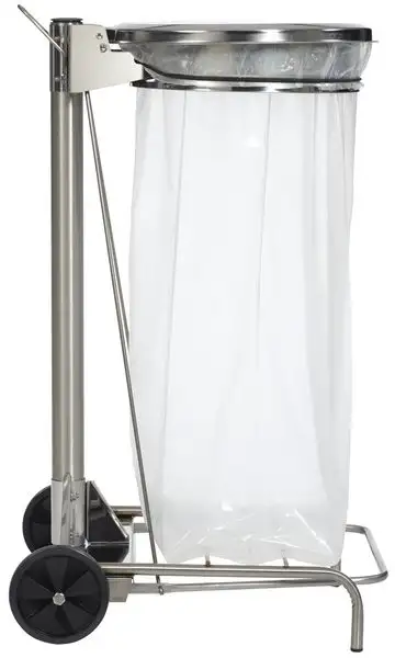 Support sac poubelle à pédale en inox